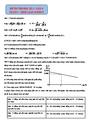 Đề tham khảo học kì 1 lần 6 môn Toán Lớp 9